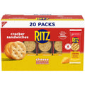RITZ Cheese Sandwich Crackers, Lunch Snacks, 20 Snack Packs (6 Crackers per Pack)