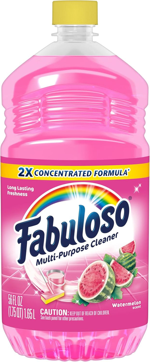 Fabuloso Multi-Purpose Cleaner & Floor Cleaner, 2X Concentrated, Watermelon Scent, 56 Fluid Ounces