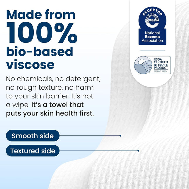 Clean Skin Club Clean Towels™, 100% USDA Biobased Dermatologist Approved Face To