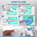 Sani White 360 Brite U Shaped Toothbrush High-Frequency Sonic Cleaner | Ortho Sparkle Sonic Glow Brush, Teeth Whitening Light, Electric Automatic