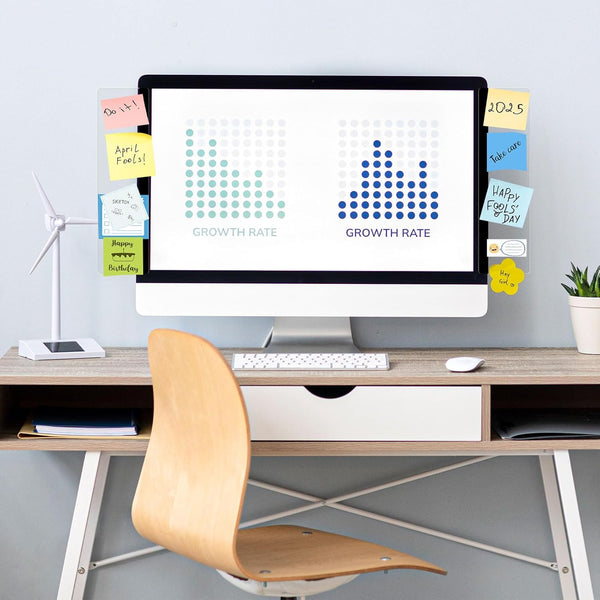 DOLLAR BOSS Monitor Memo Boards for Computers 2 Pcs Office Desk Accessories 11" X 3.1" Transparent Acrylic Monitor Side Panel Multifunction