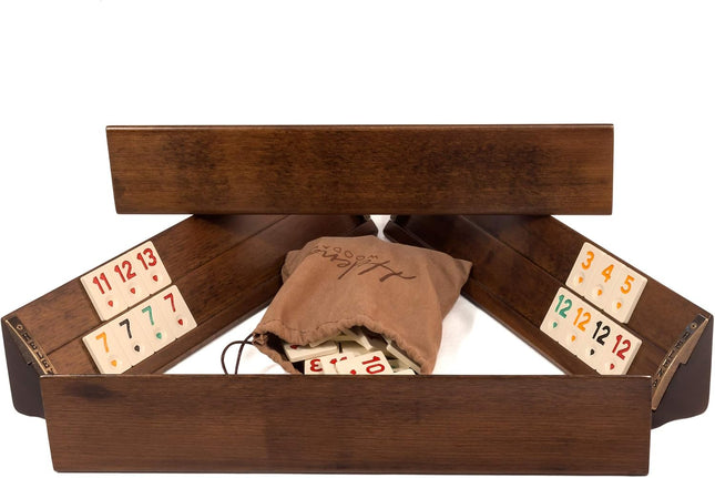 Wooden Rummy Game - Massive Wooden Turkish Okey Game Set | Straight Handmade Rum