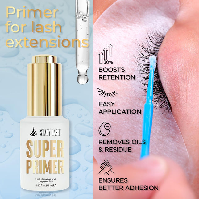 Stacy Lash Primer for Lash Extensions | Super Primer/Cleanser 15Ml | Eyelash Ext