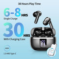 Wireless Earbuds, Bluetooth 5.4 Headphones in Ear Bass Stereo, Ear Buds with 4 ENC Noise Cancelling Mic, 38H Playtime with LED Display, IPX7
