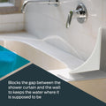 EZ-FLO 7 x 9 Inch White Bathroom Shower Splash Guard, Pack of 2, 15266
