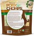 Pork Chomps Roasted Pork Skin Dog Chews, 6 Inch Twists, 15 Count - Long-Lasting Treats for Dogs - High Protein, Rawhide-Free, Low Fat, Healthy &