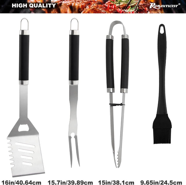 ROMANTICIST 20Pc Heavy Duty BBQ Grill Tool Set in Case - the Very Best Grill Gif