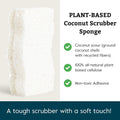 Grove Co. Coconut Scrubber Sponges, 6 Count, Dual Sided, Non-Scratch | 100% Plant-Based Cellulose; Super Absorbent; Removes Tough Messes; Easy to