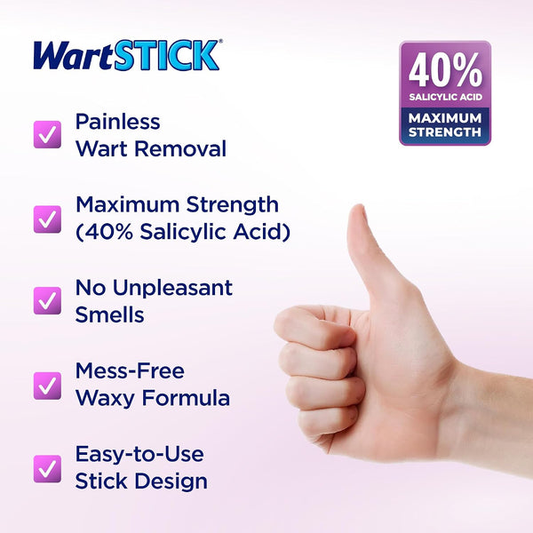 WartStick Maximum Strength Salicylic Acid Solid-Stick Common and Plantar Wart Remover 0.2 Oz 0.2 Ounce (Pack of 1)