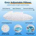 SUPA MODERN Cooling Bed Pillows for Sleeping 2 Pack Shredded Memory Foam Pillows Queen Size Set of 2, Adjustable Cool Pillow for Side Back Stomach