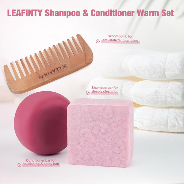 Leafinty Shampoo and Conditioner Set| Shampoo Bar | Bar Shampoo and Conditioner for Curly, Wavy & Kinky Hair | Vegan & Zero Waste| Eco-Friendly