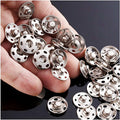 JOSDIOX Large Snaps for Sewing Big Sew on Snap Large Buttons 12 Sets Big Metal Snap Fastener Buttons Press Button for Sewing Clothing Silvery and