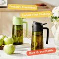CXINYI - 16Oz/470Ml Olive Oil Dispenser for Kitchen with Stickers - 2 in 1 Olive Oil Sprayer for Cooking, Air Fryer, and Salad, Black&Purple