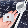 12 Pack Solar Panel Mid Clamps 1.06 Inch Solar Panel Bracket Aluminium Mounting Accessories Aluminum Solar Mid Clamp for Solar Panel Mounting