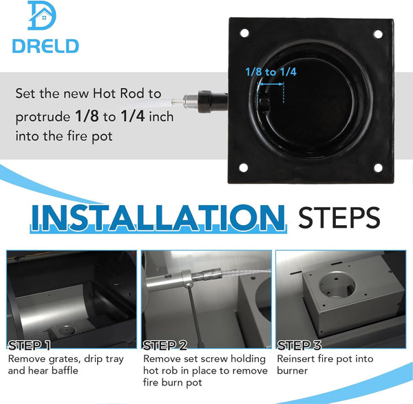 Hot Rod Grill Igniter Replacement for Green Mountain, Daniel Boone Wood Pellet and Jim Bowie Pellet Smokers