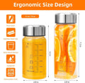 Glass Juice Bottles 16 Oz - Wide Mouth Glass Water Bottles with Lids and Sleeve- for Juicing, Smoothies, Milk, Protein, Reusable, Stainless Steel