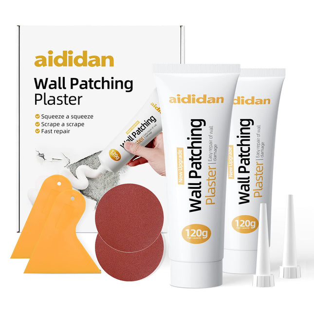 2Pcs Drywall Repair Kit Hole Repair Patch Kits Wall Spackle Repair Paste Wall Mending Agent Quick Fix Solution for Home 