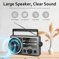 AM FM Portable Radio Battery Operated by 4X D Cell Batteries Or AC Power Transistor Radio with and Big Speaker, Standard Earphone Jack, High/Low
