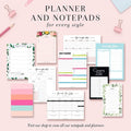 Bliss Collections Habit Tracker Calendar Notepad, Greenery Floral, Gold Spiral Binding, Inspirational and Motivational Monthly Journal to Track