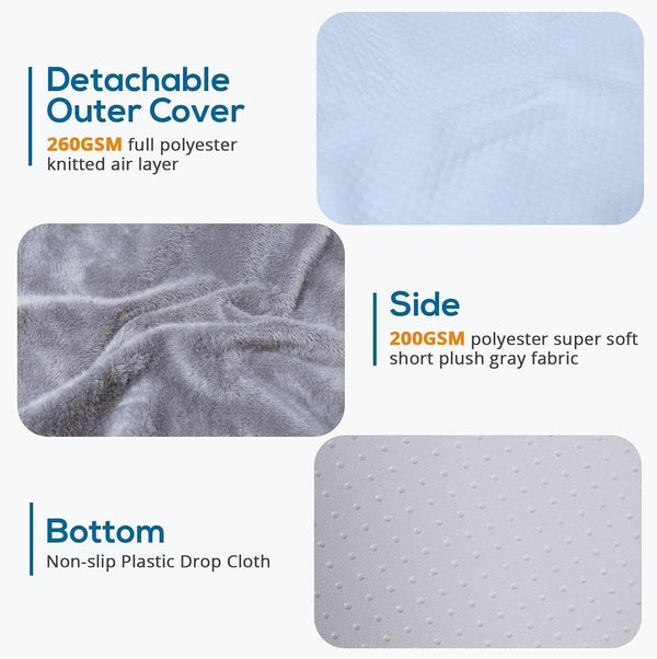 Sasttie Wedge Pillow, 12 Inch Memory Foam Bed Wedge Pillow for Sleeping, Acid Reflux, Back Pain, Post Surgery, and Snoring, Designed with Washable