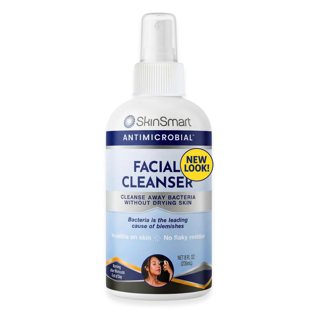 SkinSmart Antimicrobial Facial Cleanser for Breakouts and Blemishes, 8 oz 8 Fl O