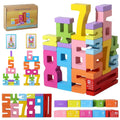 Wooden Number Building Blocks,20Pcs Stacking Toys for 3+ Years Old Kids,Educational Montessori Learning Toys,Counting Math Balance Competition