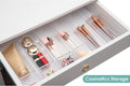 Clear Plastic Drawer Organizer Tray for Vanity Cabinet (Set of 10),Storage Tray for Makeup, Kitchen Utensils, Jewelries, and Gadgets