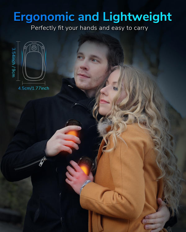 Hand Warmers Rechargeable 2 Pack, MKG Electric Hand Warmer, 24Hrs Long Lasting Reusable HandWarmers with 3 Levels Quick Heat, Portable Pocket