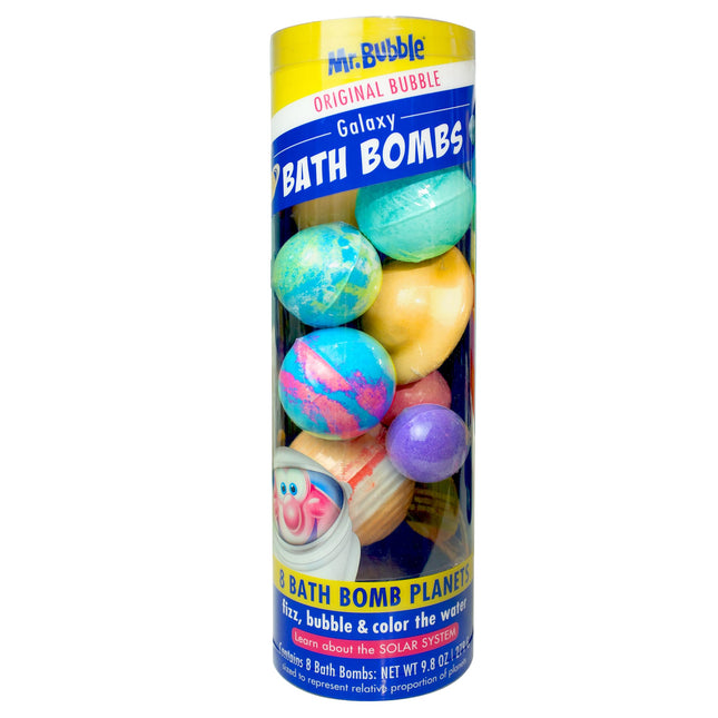 Mr. Bubble Galaxy Bath Bombs, Signature Bubblegum Scent, Set of 8 Different Bath