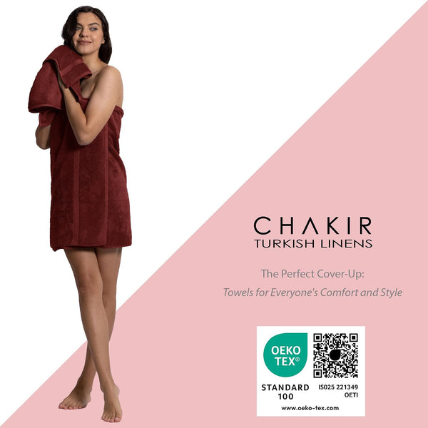 Chakir Turkish Linens, 100% Cotton Premium Quality Turkish Bath Sheets (35''x70'' Large Bath Sheet Towels - Cranberry) Cranberry 35''x70'' Large