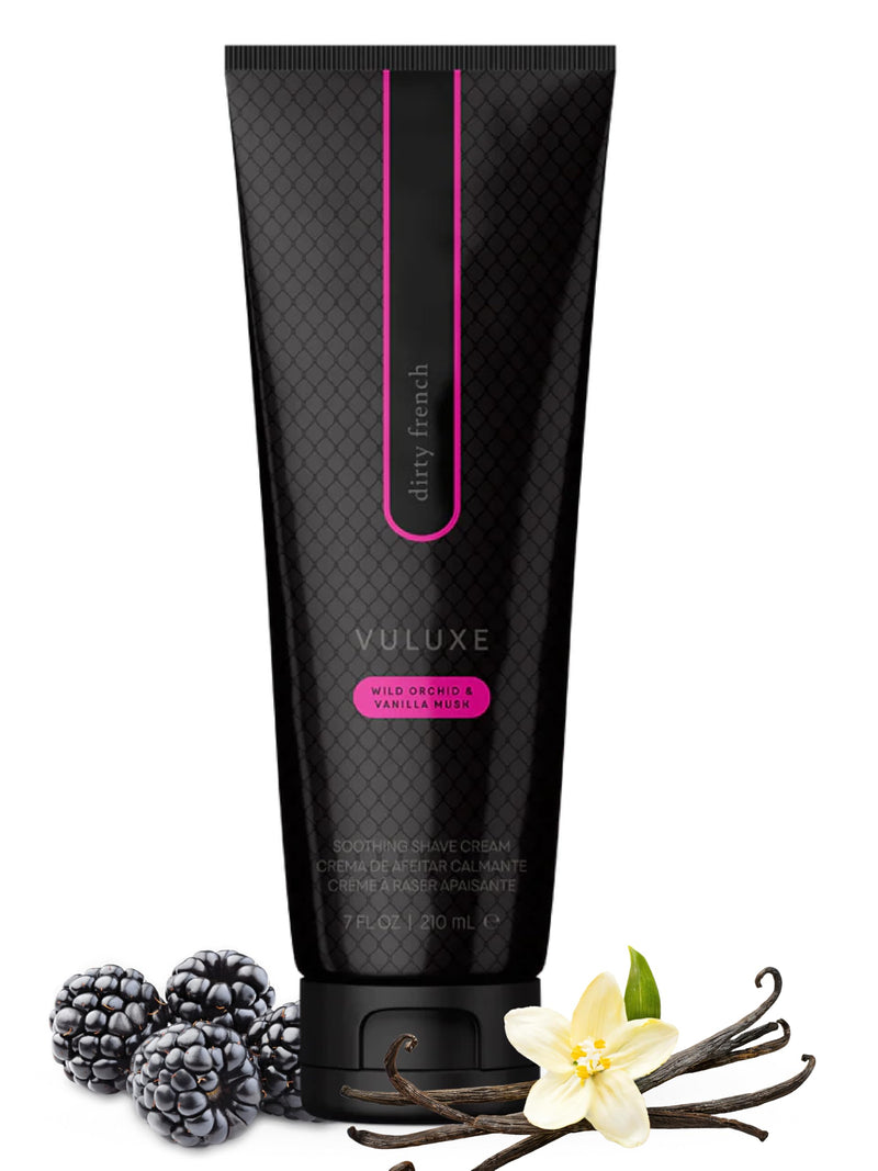 Pure Romance - Vuluxe Shaving Cream for Women - Dirty French (7 fl oz) - Prevents Razor Bumps & Irritation - Orchid, Blackberries, Vanilla -