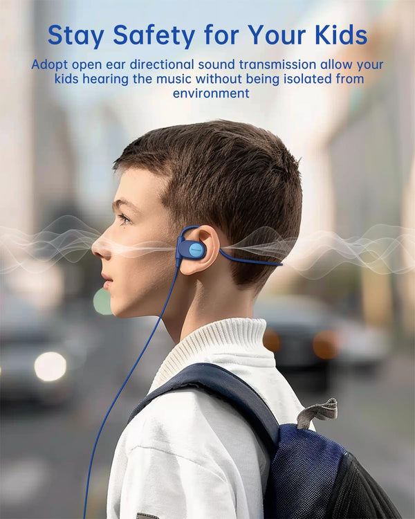 Kid Headphones for School, Air Conduction Open Ear Headphones, 3.5mm Jack Wired Cord, Ultra-Comfort, Ergonomic and Lightweight Design Perfect for