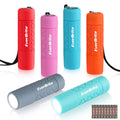 EverBrite 6-Pack Mini Flashlight Set, Small Multicolor Flashlights with Lanyard, 1W Led for Camping, Hiking, Emergencies, 18 AAA Batteries