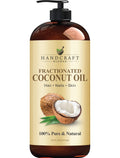 Handcraft Blends Fractionated Coconut Oil - 16 Fl Oz - 100% Pure and Natural - Premium Grade Carrier Oil for Skin, Hair and Body - Massage - Hair