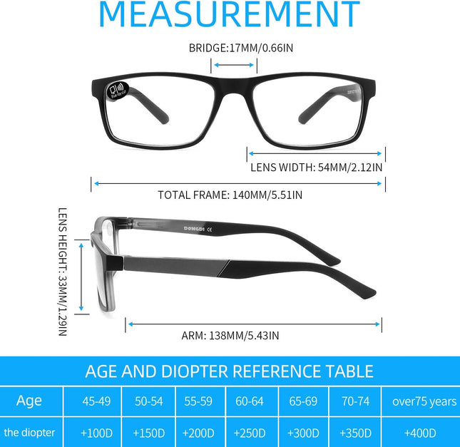 DONGDI Blue Light Blocking Reading Glasses 4 Pack Computer Readers for Women Men