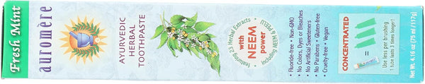 Auromere Freshmint Herbal Toothpaste (12x4.16 Oz), 2.75 Oz Fresh Mint 4.16 Ounce (Pack of 1)