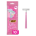 BIC Silky Touch Women's Disposable Razors, With 2 Blades, Pretty Pastel Razor Handles, 10 Count Pack of Shaving Razors 10 Count (Pack of 1)
