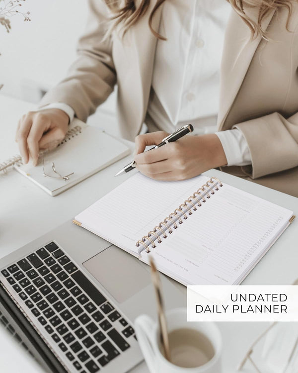 ZICOTO Aesthetic Daily Planner And Notebook With Hourly Schedule - Beautiful Spiral To do List Notepad For Work/Home to Organize Tasks And