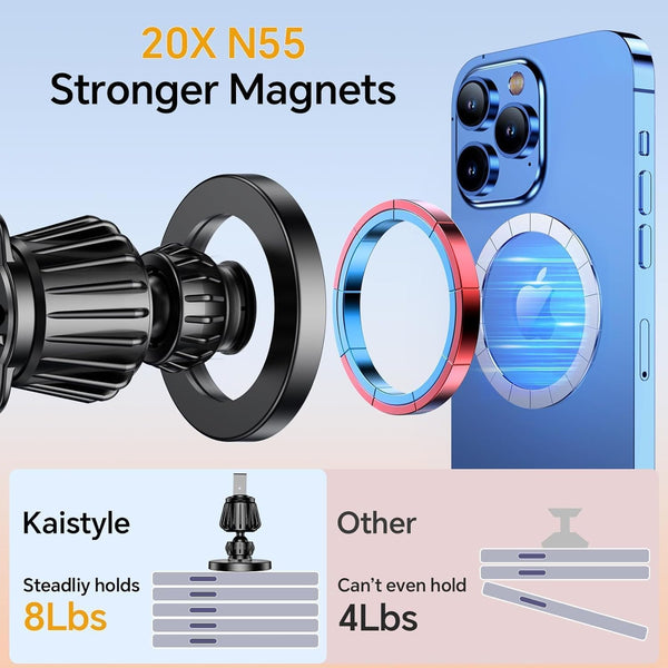 for Magsafe Car Mount Vent【20 Strong Magnets】for iPhone Magnetic Car Mount【360°】Cell Phone Mount for Car【Hands Free】Air Vent Phone Holders for