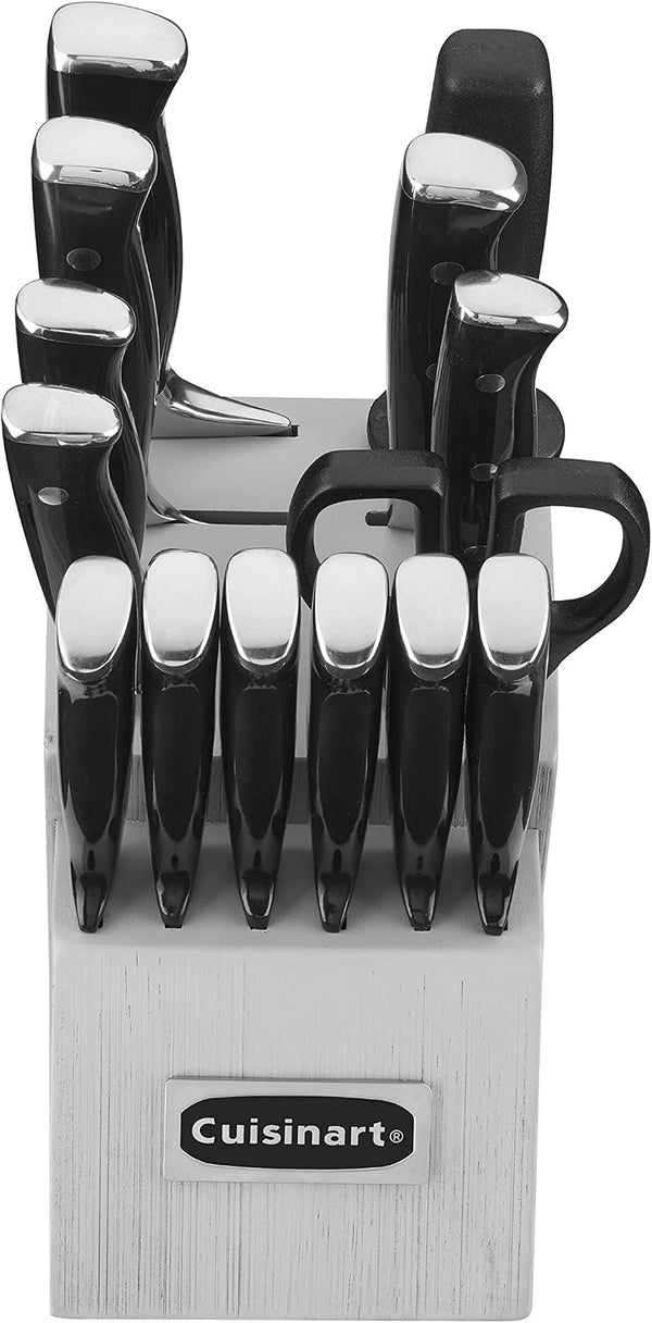 Cuisinart Classic Forged Triple Rivet, 15-Piece Knife Set with Block, Superior High-Carbon Stainless Steel Blades for Precision and Accuracy