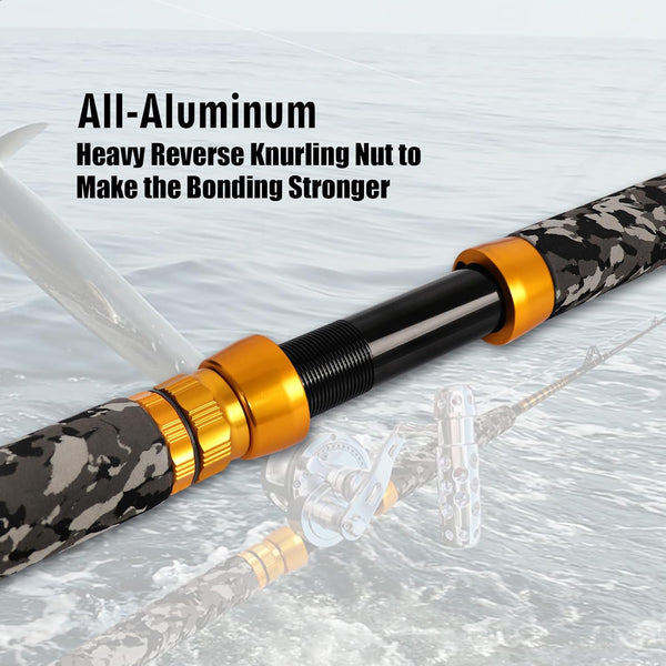Fiblink 1-Piece Saltwater Offshore Trolling Rod 6-Feet Big Game Rod Conventional Boat Fishing Pole 6' - 1pc - 50-80lbs Straight