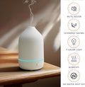 Oil Diffuser,100ML Mini Aromatherapy with USB Cable & Adapter, 7 Colors Lights Mode Waterless Auto Off for Car Home Office Room (USB Power) White