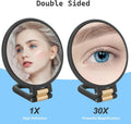 Sifolo 30x Magnifying Mirror, Travel Hand Mirrors with Handle - Double Side Handheld Mirror with 1X 30X Magnification & Adjustable Handle/Stand,