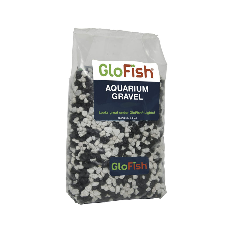 Glofish Aquarium Gravel, Black with White Fluorescent, 5-Pound Bag Black/White 4 x 5 x 9 inches; 5 Pounds