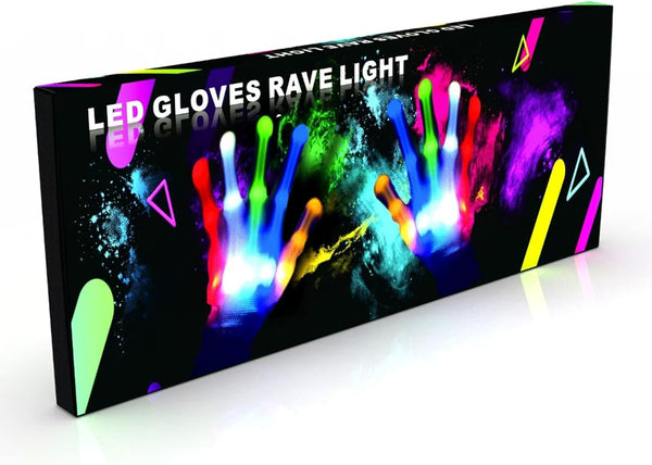 LED Gloves for Kids, Teens & Adults - Finger Light Gloves with 5 Colors/6 Modes - Perfect for 9-12 Year Old Boys & Girls - Ideal for Halloween &