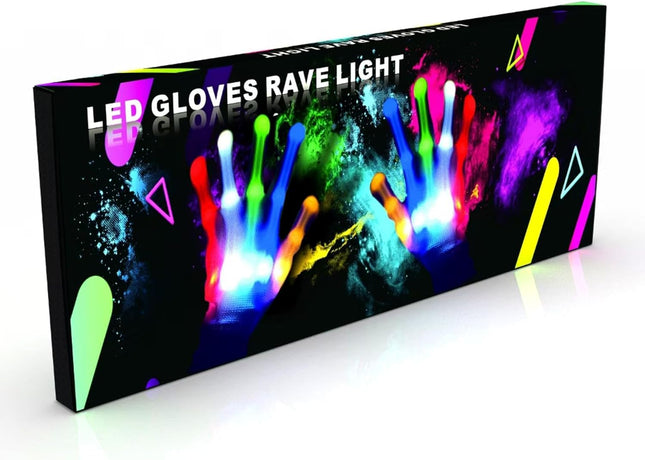 LED Gloves for Kids, Teens & Adults - Finger Light Gloves with 5 Colors/6 Modes 