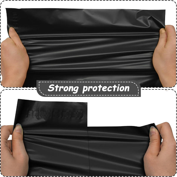 Black Poly Mailers 6x9 Inch 100 Pcs, Strong Adhesive Shipping Bags for Clothing, Self-Sealing and Waterproof Mailing Envelopes, Privacy Protected