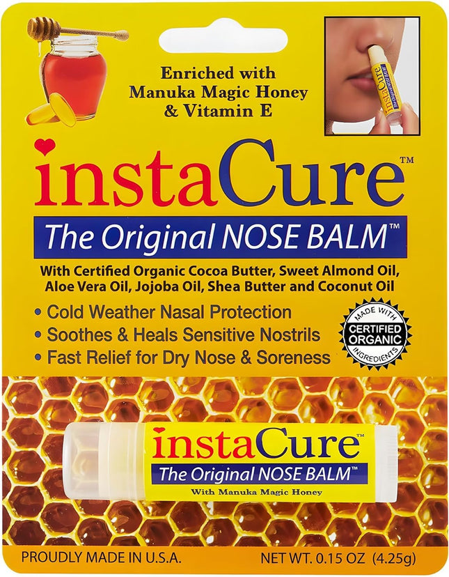 Original Nose Balm. Fast Relief for Cracked Dry & Sore Noses with Raw Manuka Hon