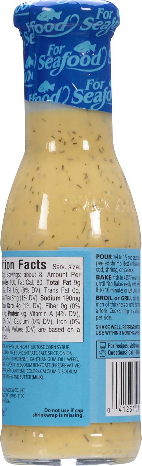 McCormick Lemon Butter Dill Flavored Seafood Sauce, 8.4 oz (Pack of 6)