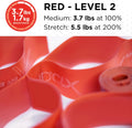 THERABAND CLX Resistance Band with Loops, 5-Foot Band Level 2 / Medium - Red Consecutive Loop